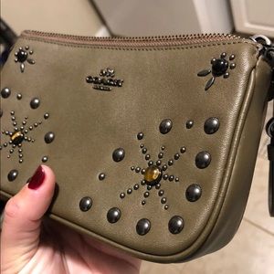 Olive Green Coach Wristlet